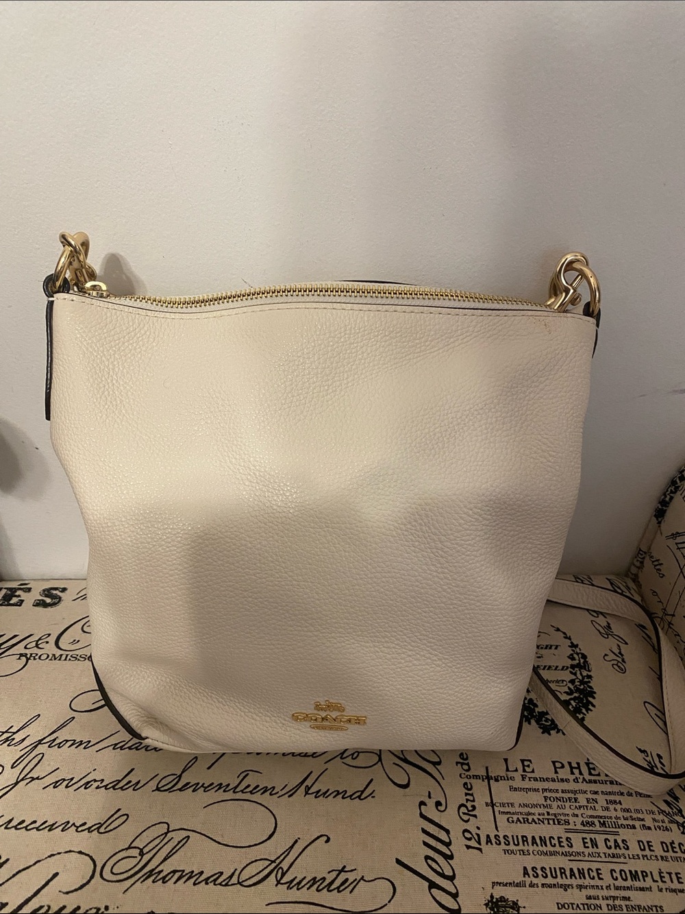 Coach Pebbled Leather Crossbody Bag in Chalk - Picture 2 of 5